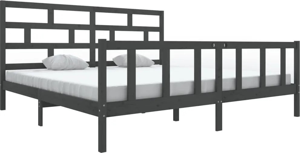 vidaXL szürke tömör fenyőfa ágykeret 200 x 200 cm