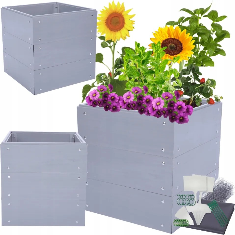 Pvc műanyag virágtartó ágyás magasított zöldségtartó láda Pvc 60x80x60