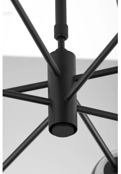 Jupiter 1996 - Csillár rúdon MOKA 4xGU10/10W/230V + 4xG9/10W/230V fekete/átlátszó