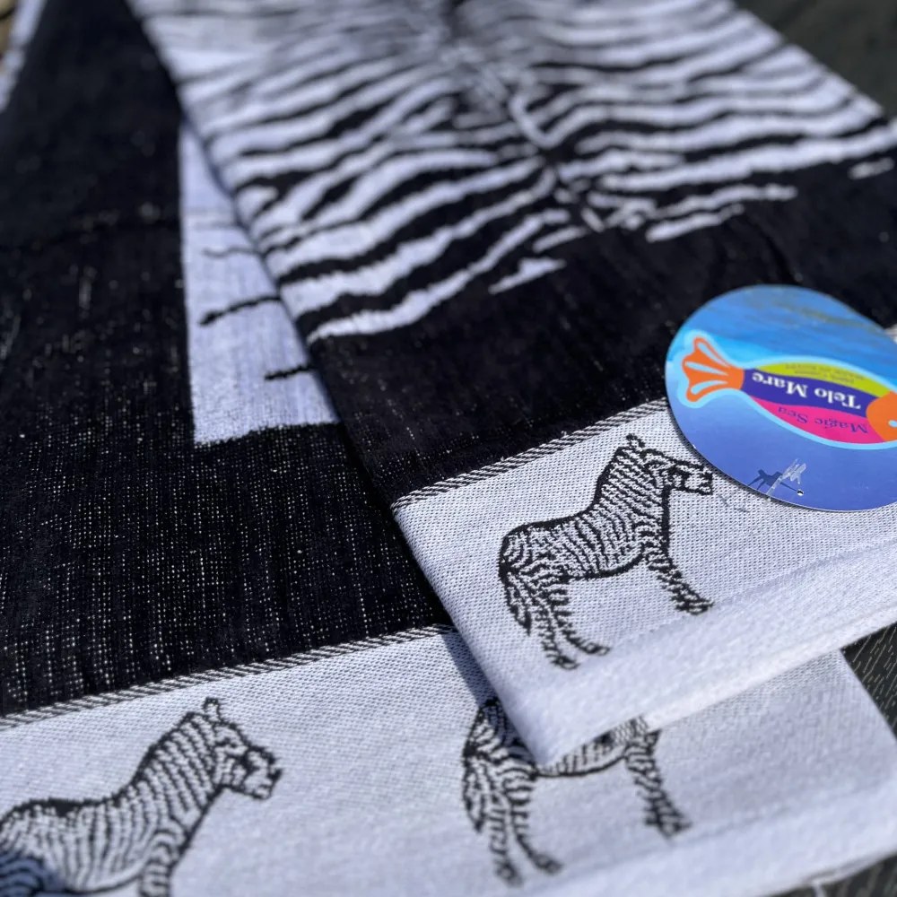 Afrika fehér zebra strandtörölköző