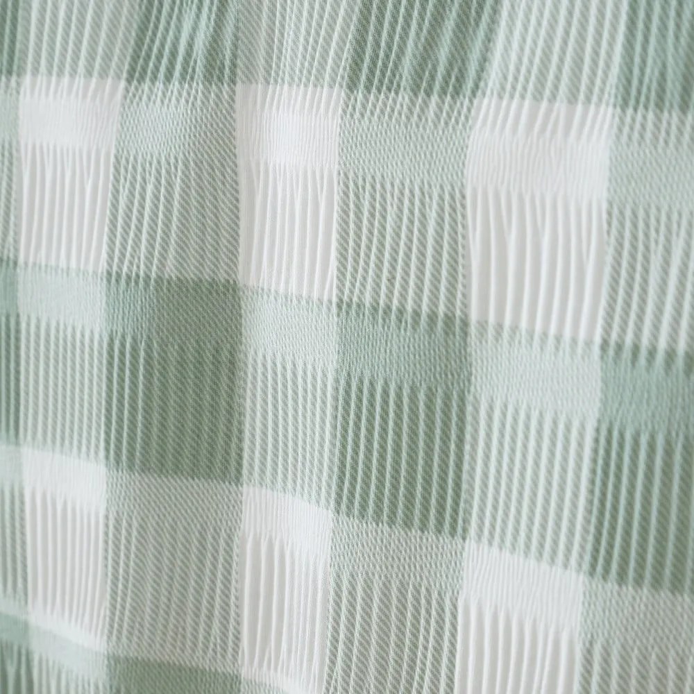 Zöld kétszemélyes ágyneműhuzat 200x200 cm Seersucker Gingham Check – Catherine Lansfield