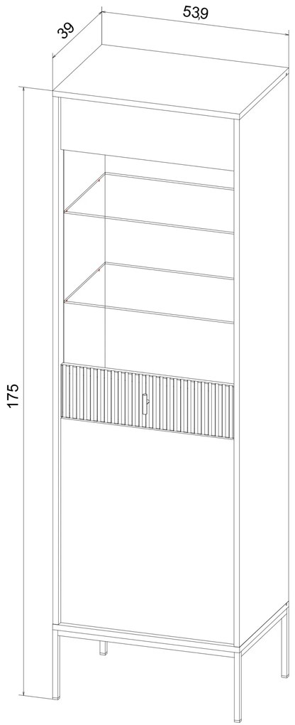 Komód 2 ajtós kasmír színben fekete elemekkel fekete fogantyúkkal – MAGGIORE MA04