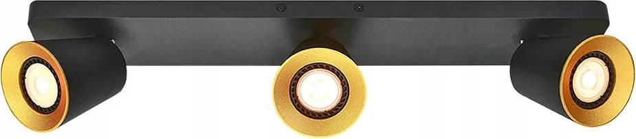 Spot lámpatest 3xGU10 mozgatható fekete-arany IP20