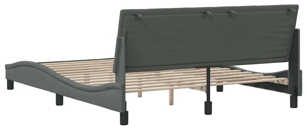 sötétszürke szövet ágykeret matrac nélkül Hanko 160 x 200 cm