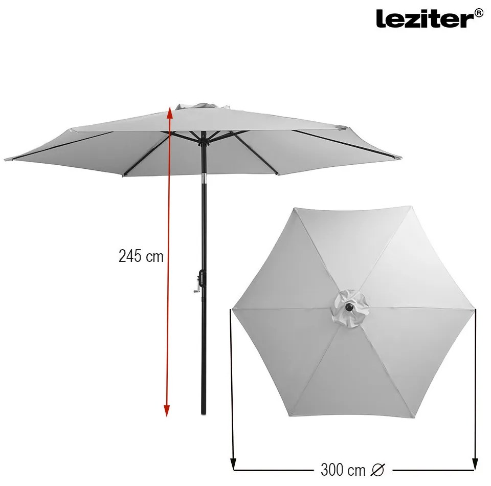 Gina kerti napernyő bézs 300 cm