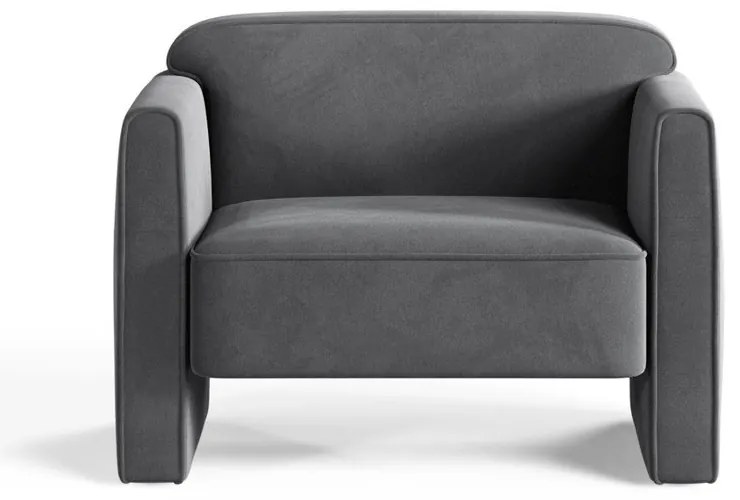 Szürke bársony fotel Abby – Micadoni