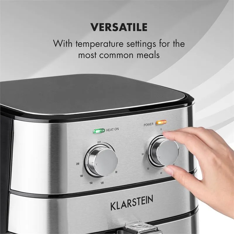 Klarstein AeroVital, forrólevegős fritőz, 1700 W, 5 l, rozsdamentes acél, ezüst