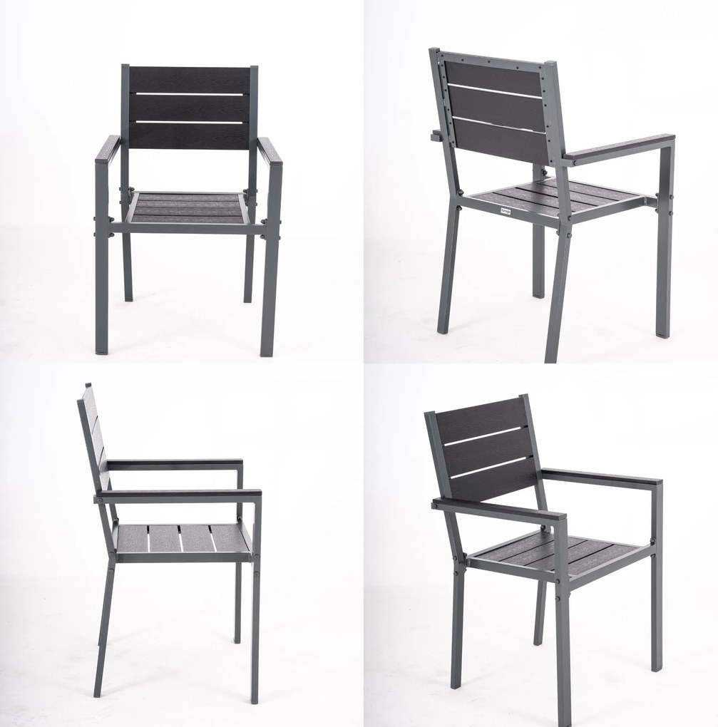 Furnigo Alumínium Mainz 1+8 kerti bútor szett - fekete