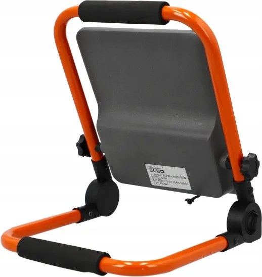 Újratölthető LED reflektor állvánnyal LED/50W/3,2V 4500K 5000 mAh IP65 narancssárga