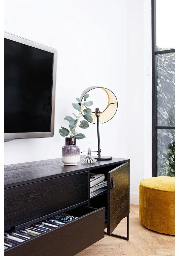 Fekete kőrisfa TV-állvány 180x61x44 cm Silas – WOOOD