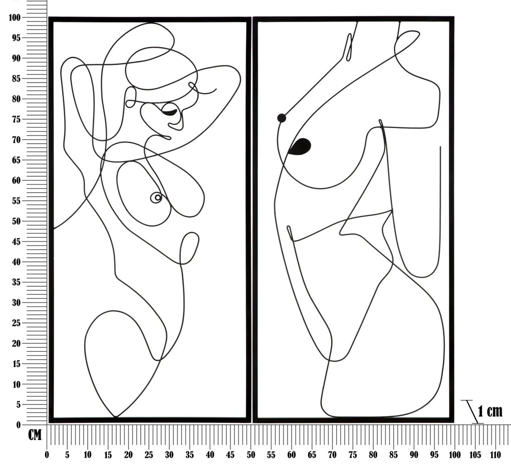 Vas fali paneltest egyszerűen készlet 2db 50x1x100cm