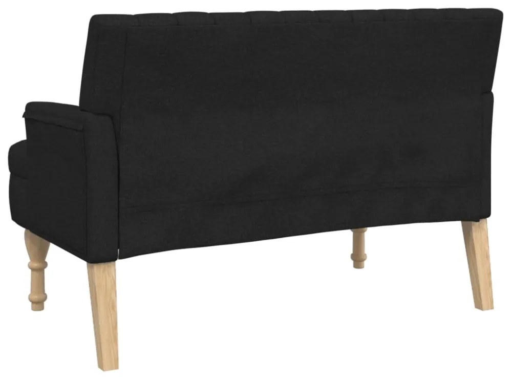 fekete szövetpad párnákkal 113x64,5x75,5 cm