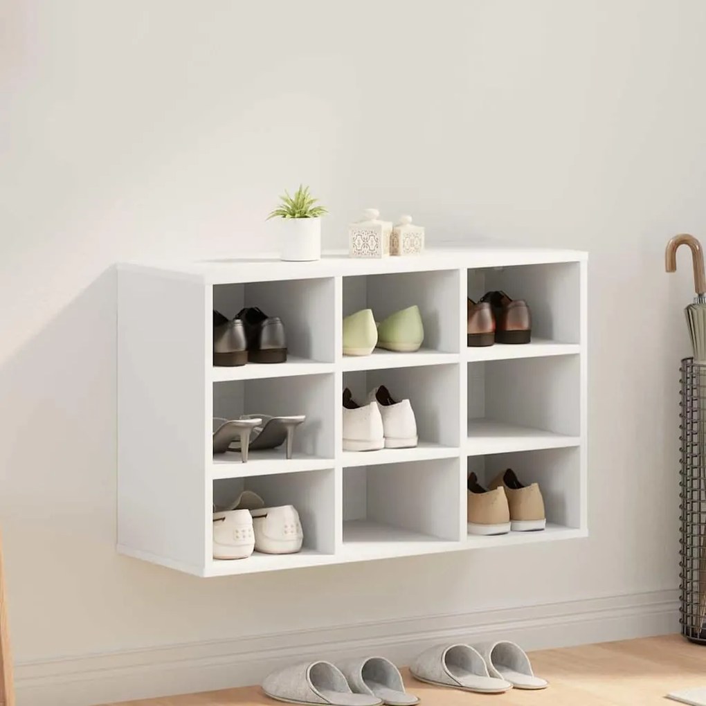 Cipősszekrény polcokkal Fehér 77.5 x 30 x 51 cm Faanyag
