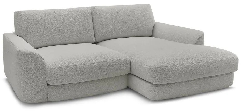 Világosszürke buklé sarokkanapé (jobb oldali-heverő résszel) Leonore – Bobochic Paris