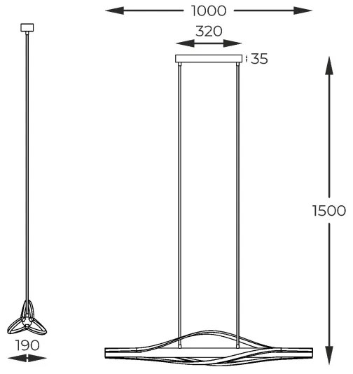 Zuma Line P230857003 - LED Csillár zsinóron BAEZ LED/30W/230V