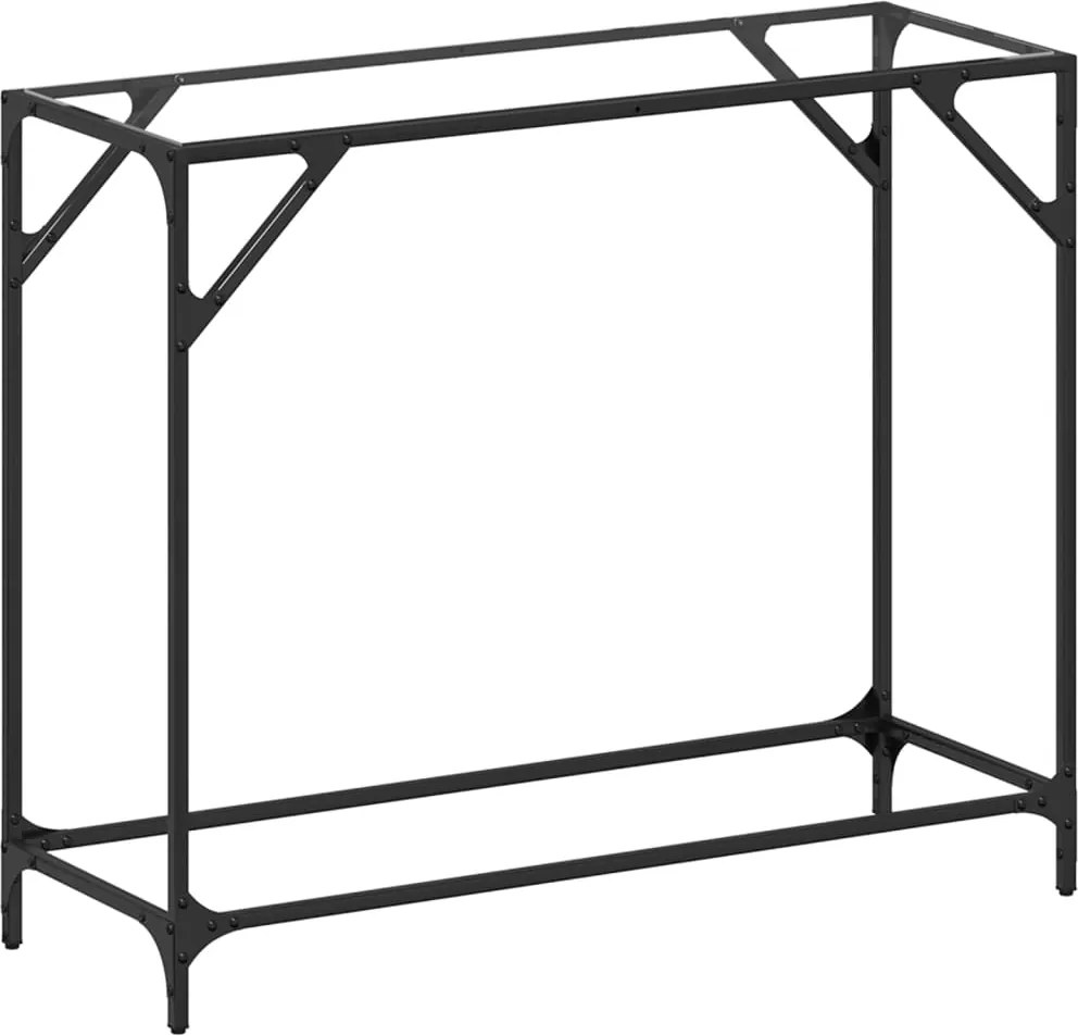 vidaXL acél tálalóasztal átlátszó üveglappal 98 x 35 x 81 cm