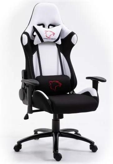 Dark Gamer szék nyak- és derékpárnával - fehér-fekete
