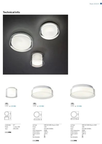 Redo 01-1453 - LED Fürdőszobai mennyezeti lámpa NAJI LED/12W/230V IP44
