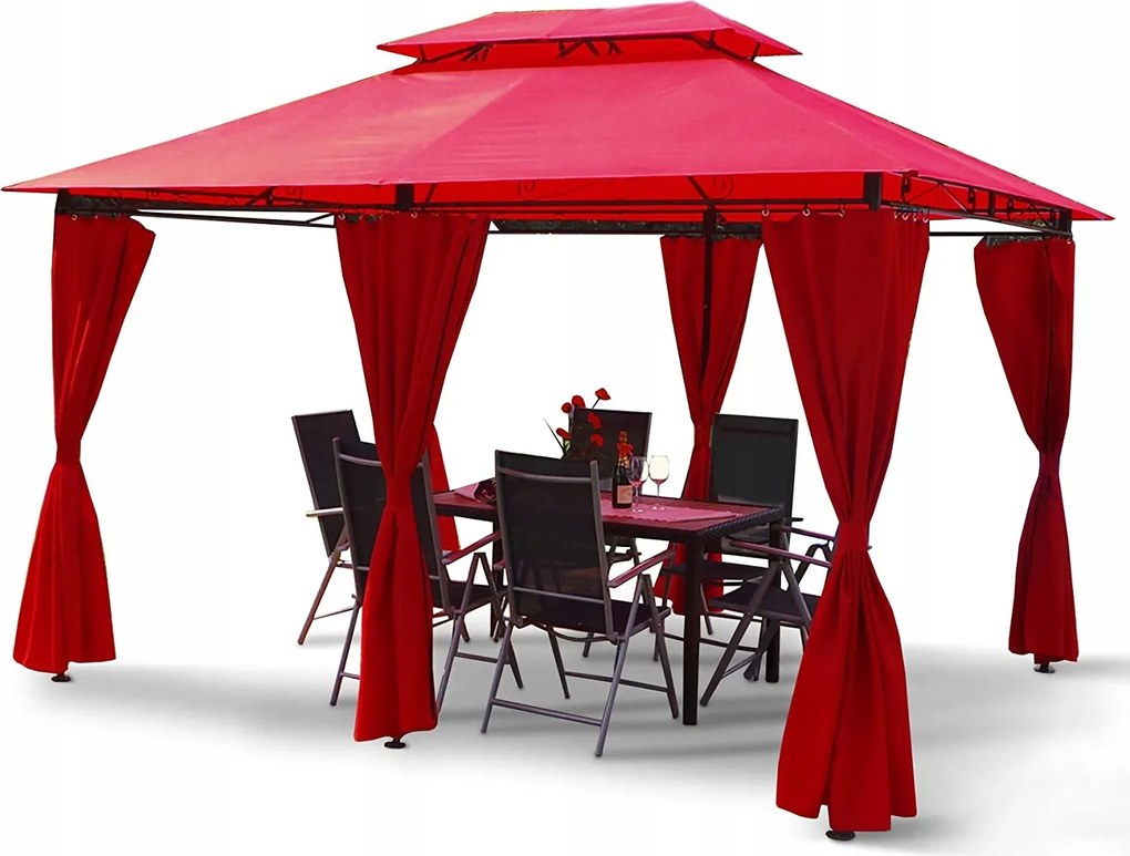 Minzo Kerti Pavilon Led Világítással, Bordó