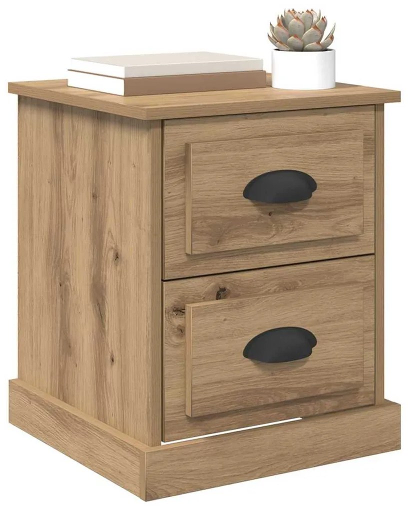 Éjjeliszekrény 2 pcs kézműves tölgy 39 x 39 x 47.5 cm Faanyag