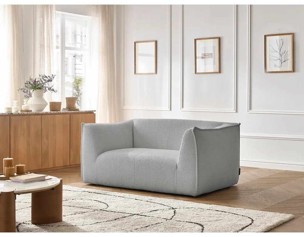 Világosszürke buklé kanapé 170 cm Giorgia – Bobochic Paris