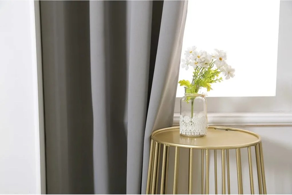 Világosszürke OXFORD függöny 140x270 cm Felfüggesztés: Hullámos sínszalag