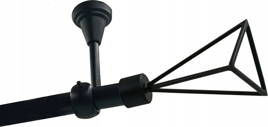 Függönykarnis szimpla Mennyezeti Fém 19mm Fekete Matt 180cm Geometric Kerekek Nélkül