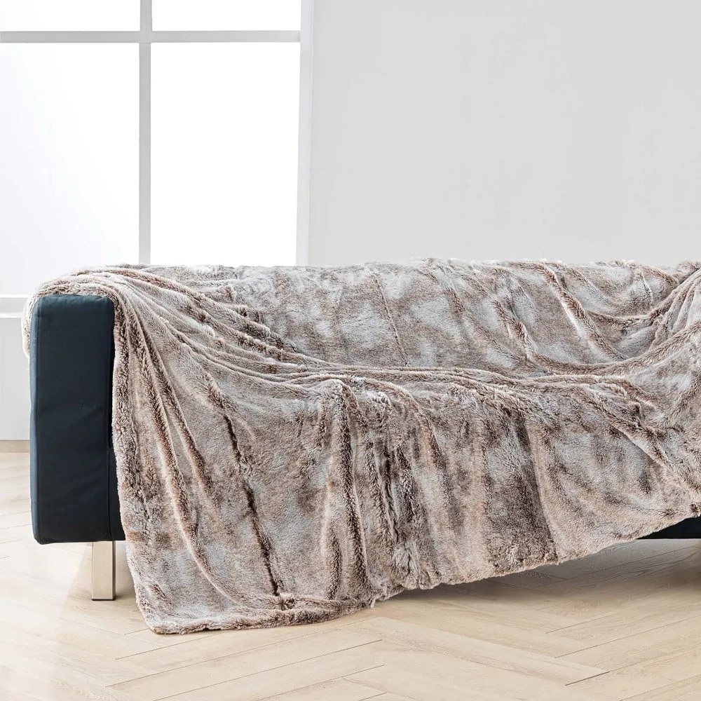 Barna műszőrme takaró 180x220 cm Antartic – douceur d'intérieur