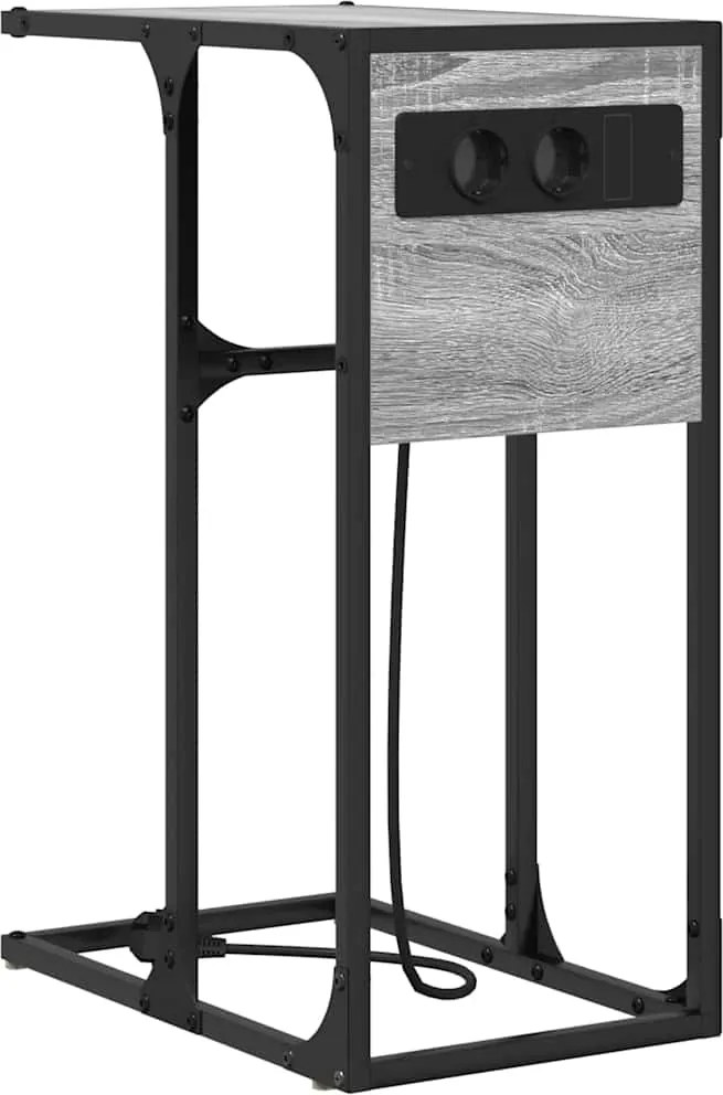 vidaXL Éjjeliszekrény Szürke Sonoma 41,5 x 26 x 60,5 cm Faanyag