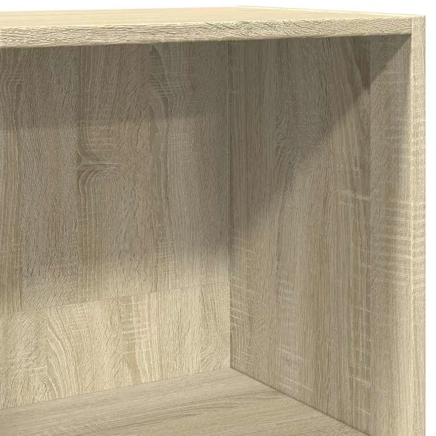 sonoma tölgy színű szerelt fa könyvespolc 60 x 30 x 114 cm