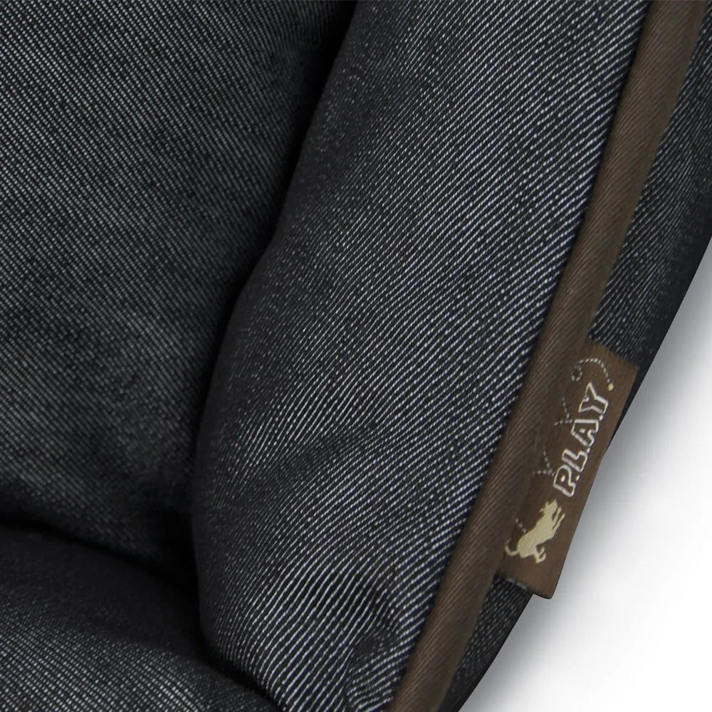 Sötétkék fekhely kutyáknak 100x75 cm Lounge Bed Denim Medieval Blue / Dark Chocolate L – P.L.A.Y.