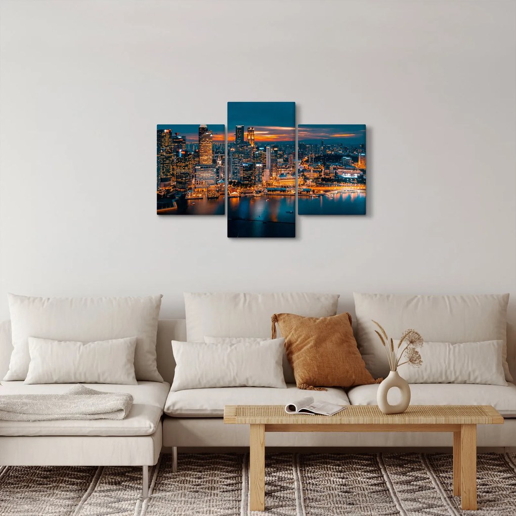 Éjszakai város képe (90x60 cm)