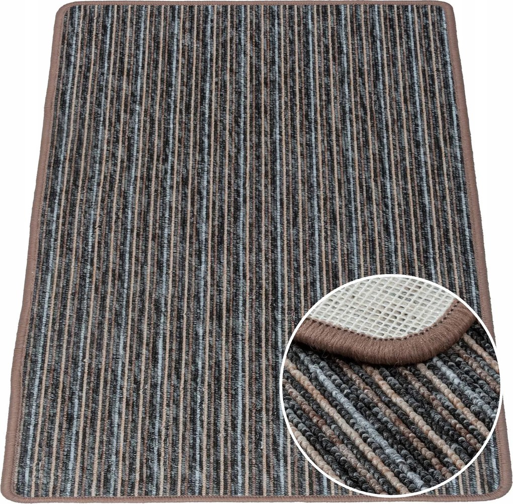 Szőnyeg Csíkos Barna Melange 60x120 cm