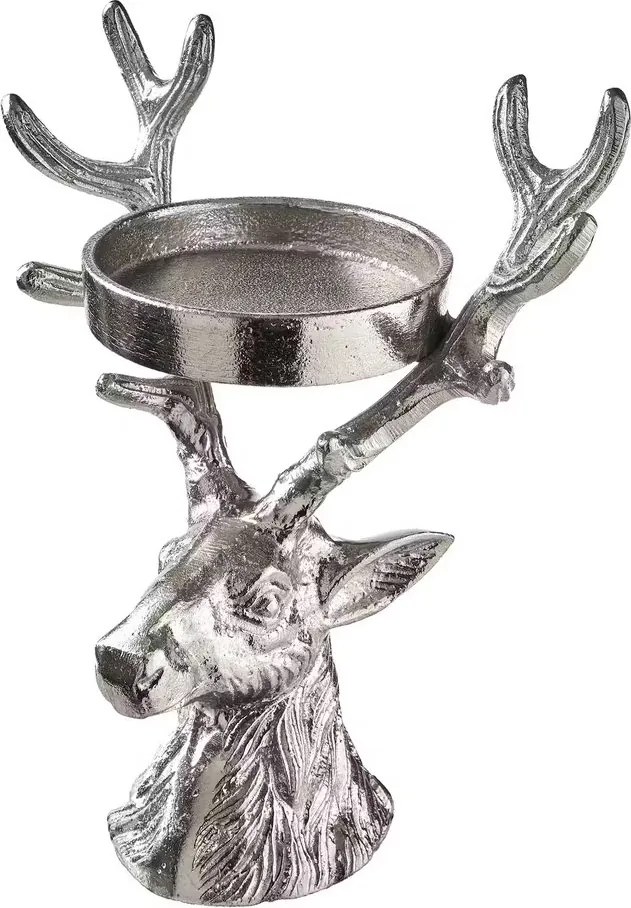 OH MY DEER gyertyartó szarvas 11 cm, ezüst