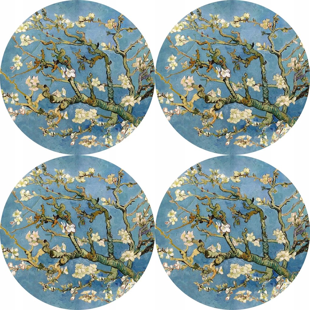 4 db-os filc alátét szett asztalra, padra 4D nyomott mintával Almond