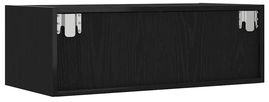 TV szekrény LED világítással fekete tölgyfa 75x35,5x25 cm
