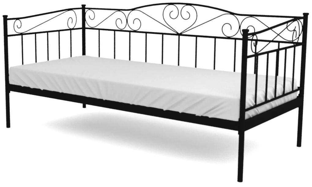 BIRMA fém ágy 90 x 200 cm fekete
