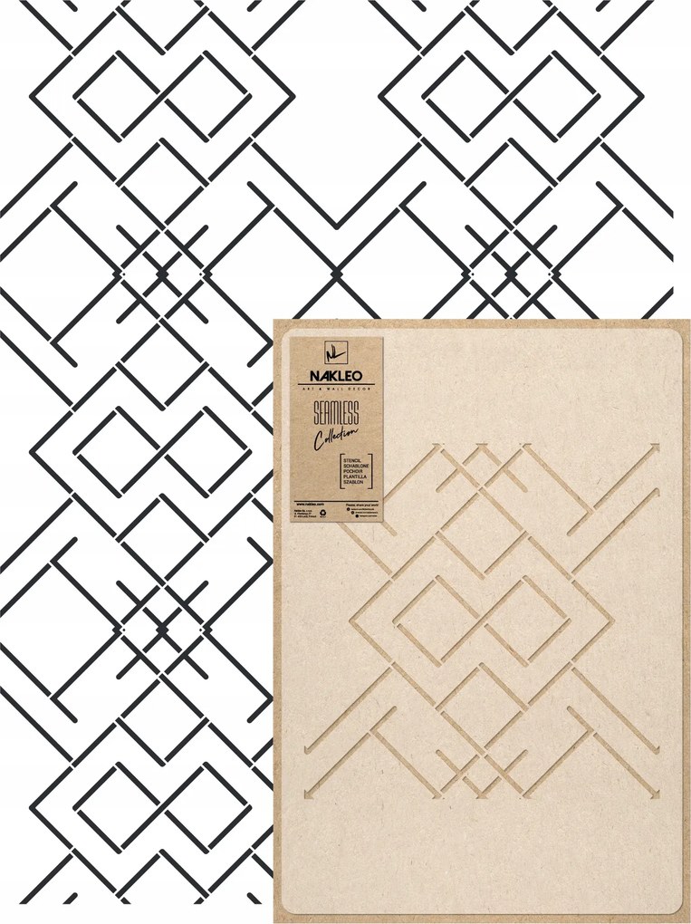 Festősablon Ismételhető Többször felhasználható 59x95cm Tapéta Geometrikus Vonalak