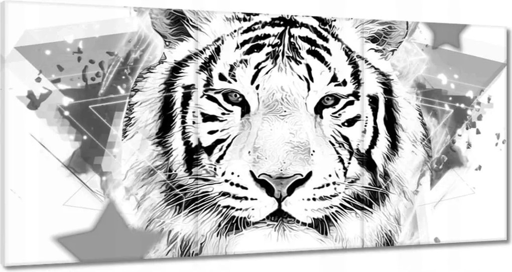Vászonkép 60x30 Tigris fej grafika