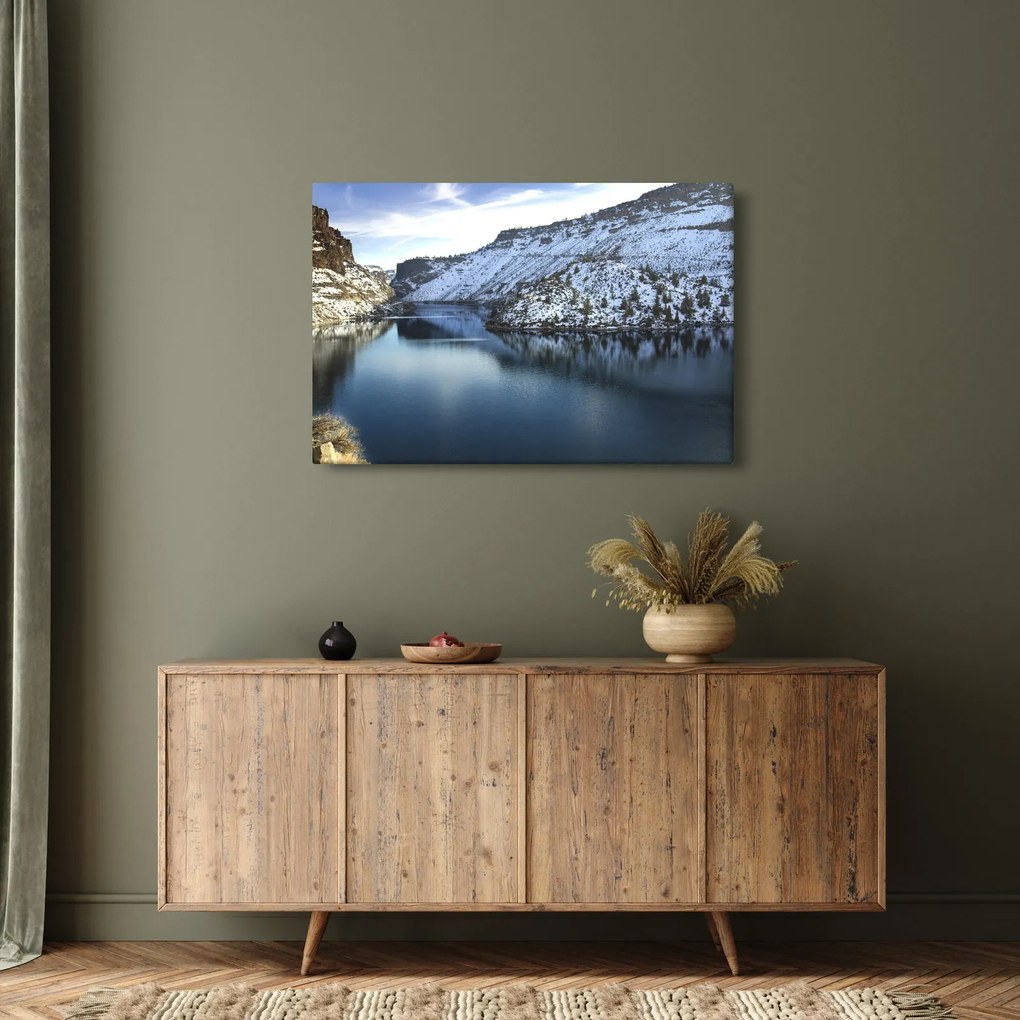 Kép - téli táj tóval (90x60 cm)
