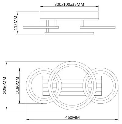 Globo 67360D3 - LED mennyezeti lámpa BLEVINS LED/21W/230V 3000/4200/600K 25x46cm