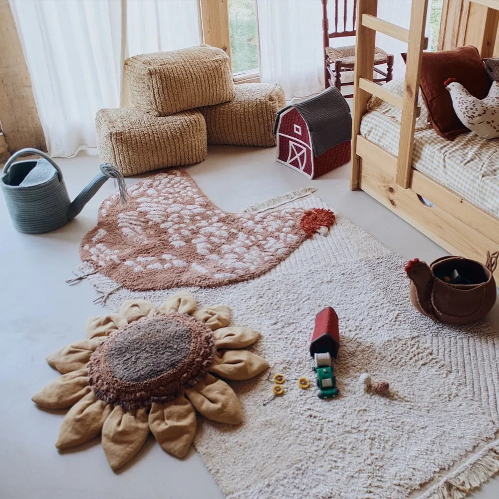 Bézs pamut gyerek játszószőnyeg 120x170 cm Farm Fields – Lorena Canals