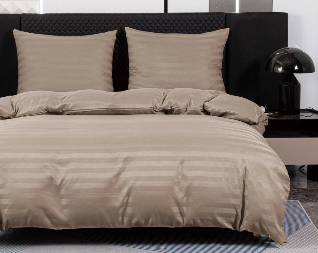 JASMINE mikroszálas szállodai ágyneműhuzat, bézs – 2 cm-es csíkos Ágyneműhuzat mérete: 70 x 90 cm | 140 x 200 cm