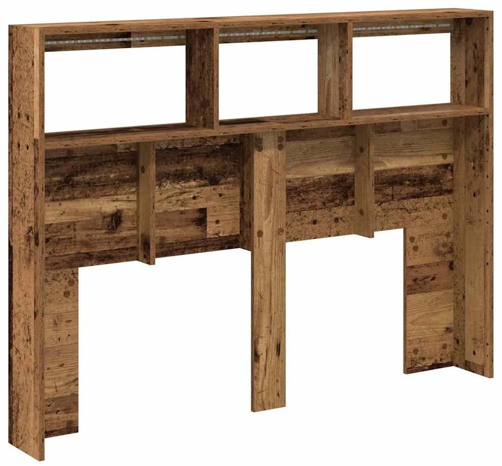 antik fa áthidalószekrény LED-világítással 140 x 17 x 102 cm