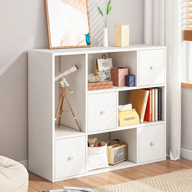 Komód hálószoba nappali bútor 4 ajtós szekrény 60x34x97cm fehér FZ04