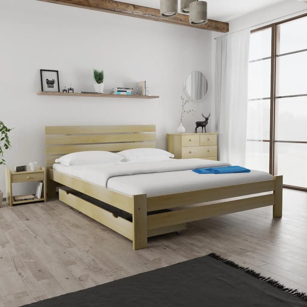 PARIS magasított ágy 120 x 200 cm, fenyőfa Ágyrács: Lamellás ágyrács, Matrac: Deluxe 10 cm matrac