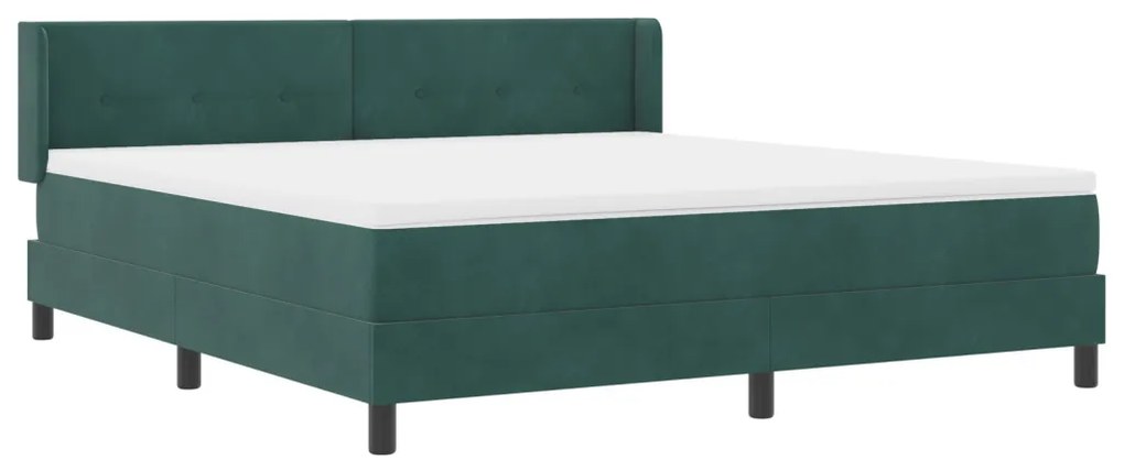 Boxspring Ágy Matracokkal Sötétzöld 180x200 cm Bársony