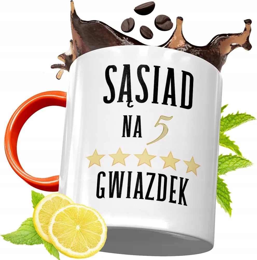 Narancssárga Bögre Szomszédnak Ajándék fényképes nyomattal