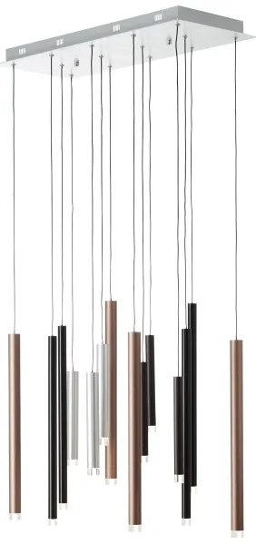 Brilliant -LED fényerőszabályozható kábellel függesztett CEMBALO csillár LED/60W/230V króm/fekete/barna
