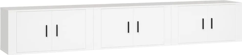 vidaXL 3 db fehér falra szerelhető TV-szekrény 80 x 34,5 x 40 cm